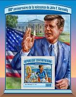 Stredoafrická republika - Miniatúrny hárok 2017 MNH J.F.Kennedy - Kliknutím na obrázok zatvorte -